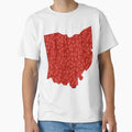 Red Rhinestone Ohio T-Shirt - Unique Graphic for Adults - T-Shirt, Sweatshirt, Hoodie