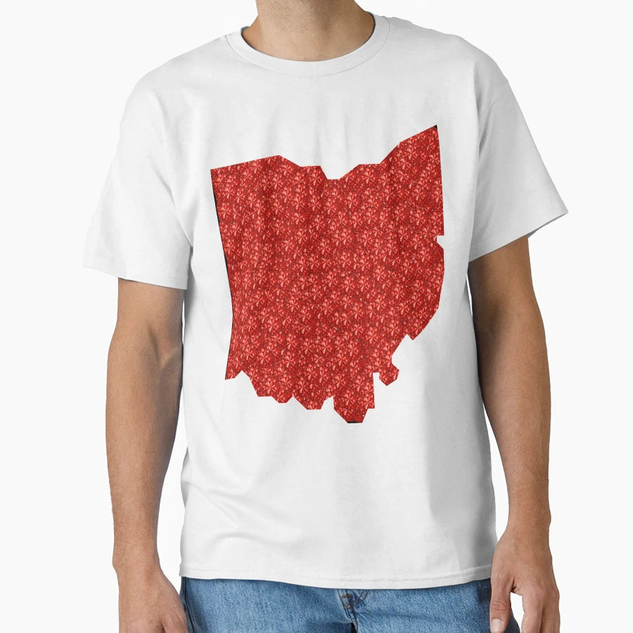 Red Rhinestone Ohio T-Shirt - Unique Graphic for Adults - T-Shirt, Sweatshirt, Hoodie