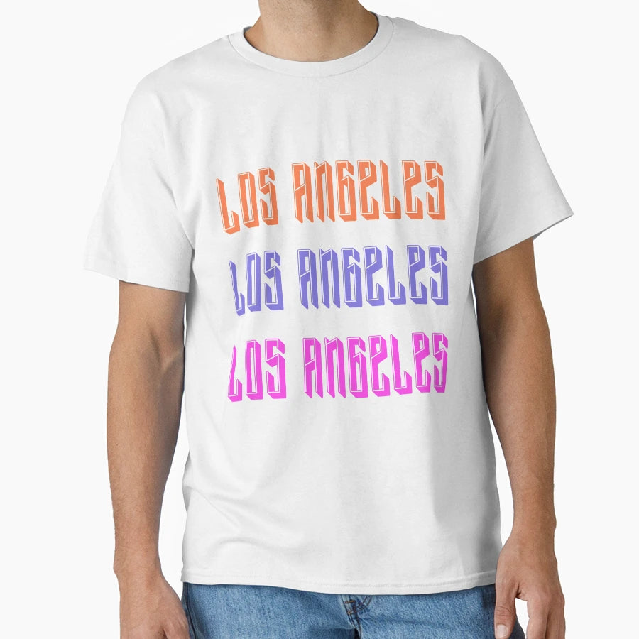 Los Angeles Usa City Colorful Art T-Shirt - Graphic Print Unisex - T-Shirt, Sweatshirt, Hoodie
