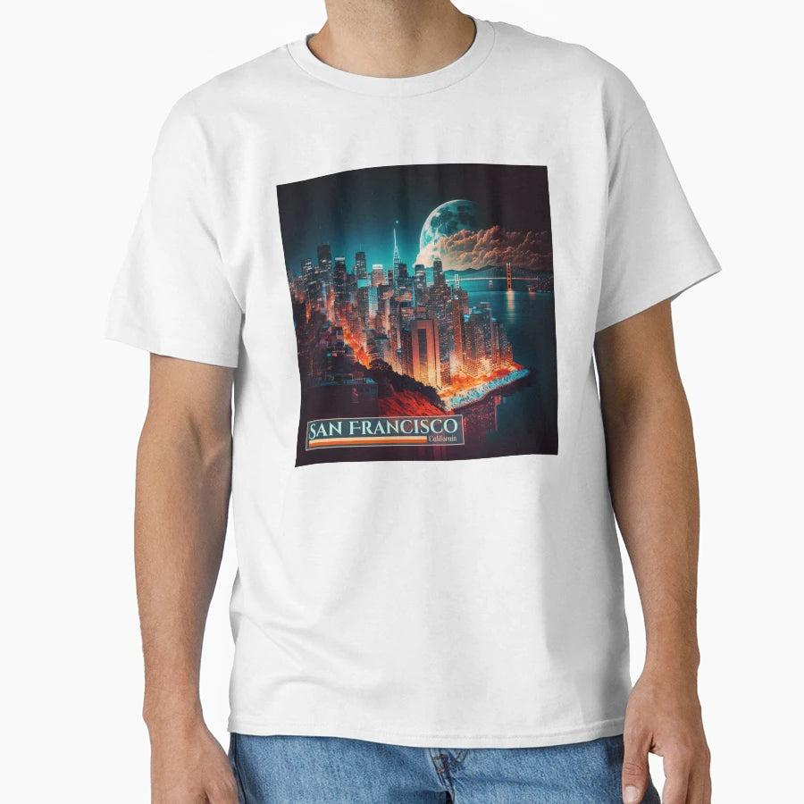 San Francisco Nights Colorful T-Shirt - Trendy Graphic for Adults - T-Shirt, Sweatshirt, Hoodie