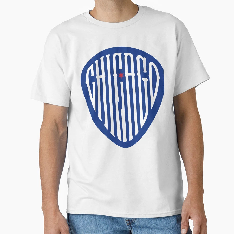 Chicago Blues Guitar Pick T-Shirt - Minimalist Print Unisex - T-Shirt, Sweatshirt, Hoodie