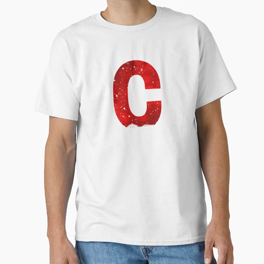 Red Snowy Letter C T-Shirt - Fun Novelty Design Unisex - T-Shirt, Sweatshirt, Hoodie