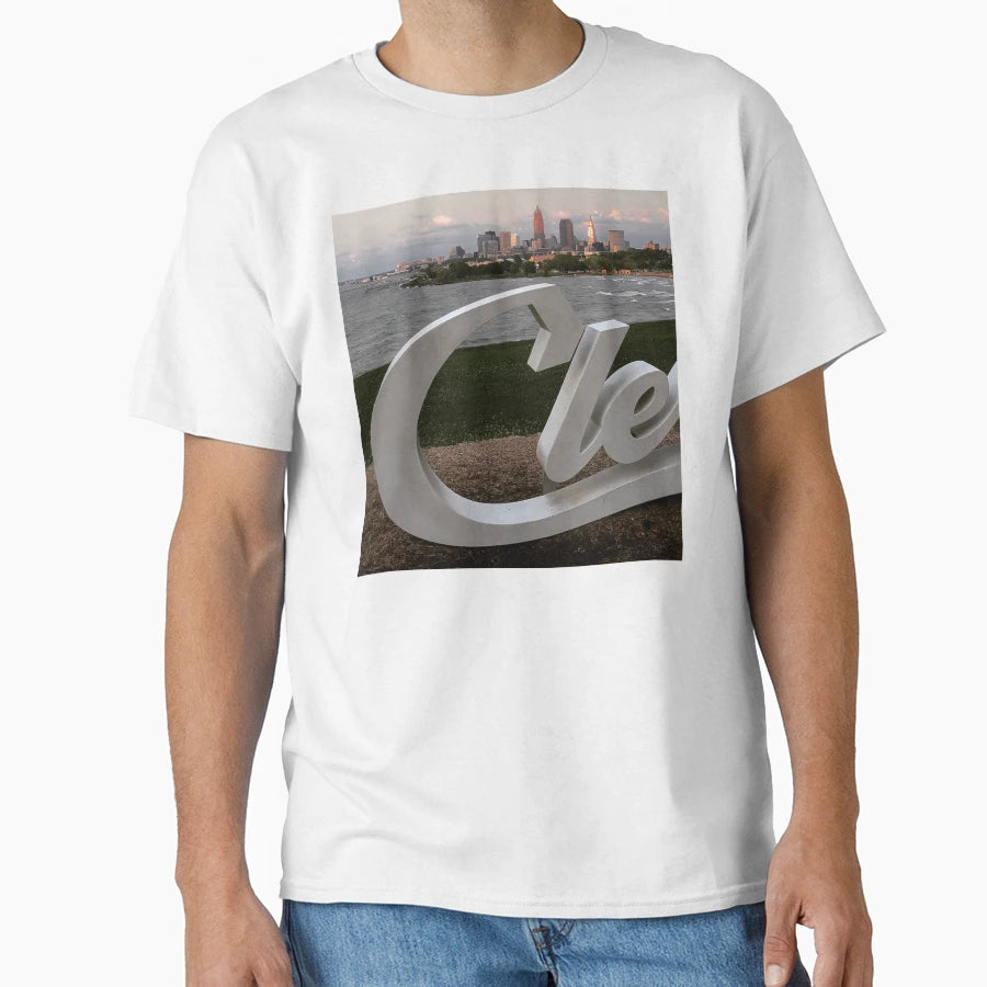 Cleveland From West Side T-Shirt - Custom Art Print for Adults - T-Shirt, Sweatshirt, Hoodie