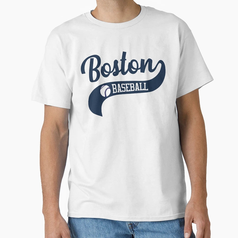 Boston Baseball Swoosh T-Shirt - Trendy Graphic Men Women - T-Shirt, Sweatshirt, Hoodie