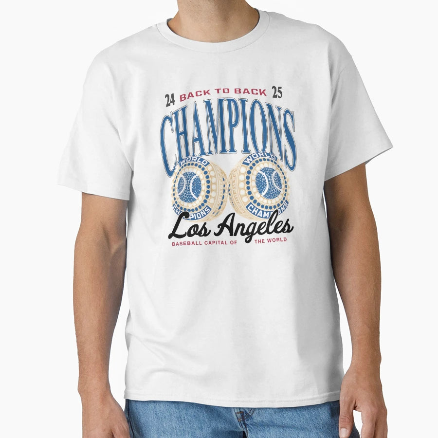 La Baseball Back To Back Champs Los T-Shirt - Streetwear Style for Adults - T-Shirt, Sweatshirt, Hoodie