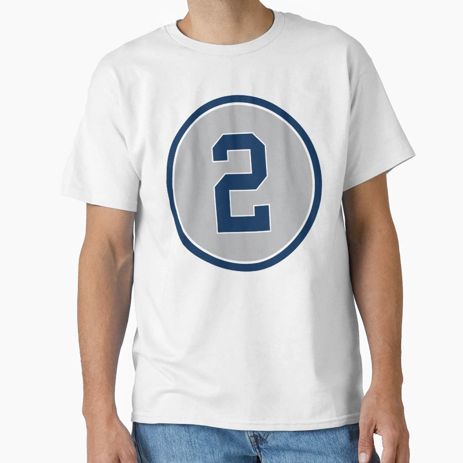 Derek Jeter 2 Away Jersey Number T-Shirt - Fun Novelty Design for Adults - T-Shirt, Sweatshirt, Hoodie