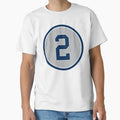 Derek Jeter 2 Away Jersey Number T-Shirt - Fun Novelty Design for Adults - T-Shirt, Sweatshirt, Hoodie