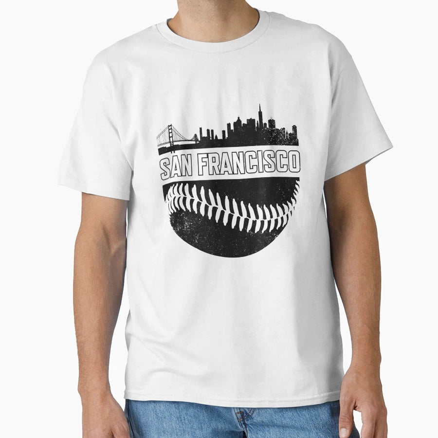 San Francisco Baseball Skyline T-Shirt - Graphic Print Men Women - T-Shirt, Sweatshirt, Hoodie