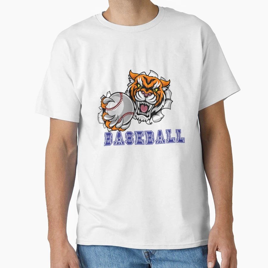 Fierce Tiger Baseball Logo Dynamic Sports T-Shirt - Novelty Apparel Unisex - T-Shirt, Sweatshirt, Hoodie