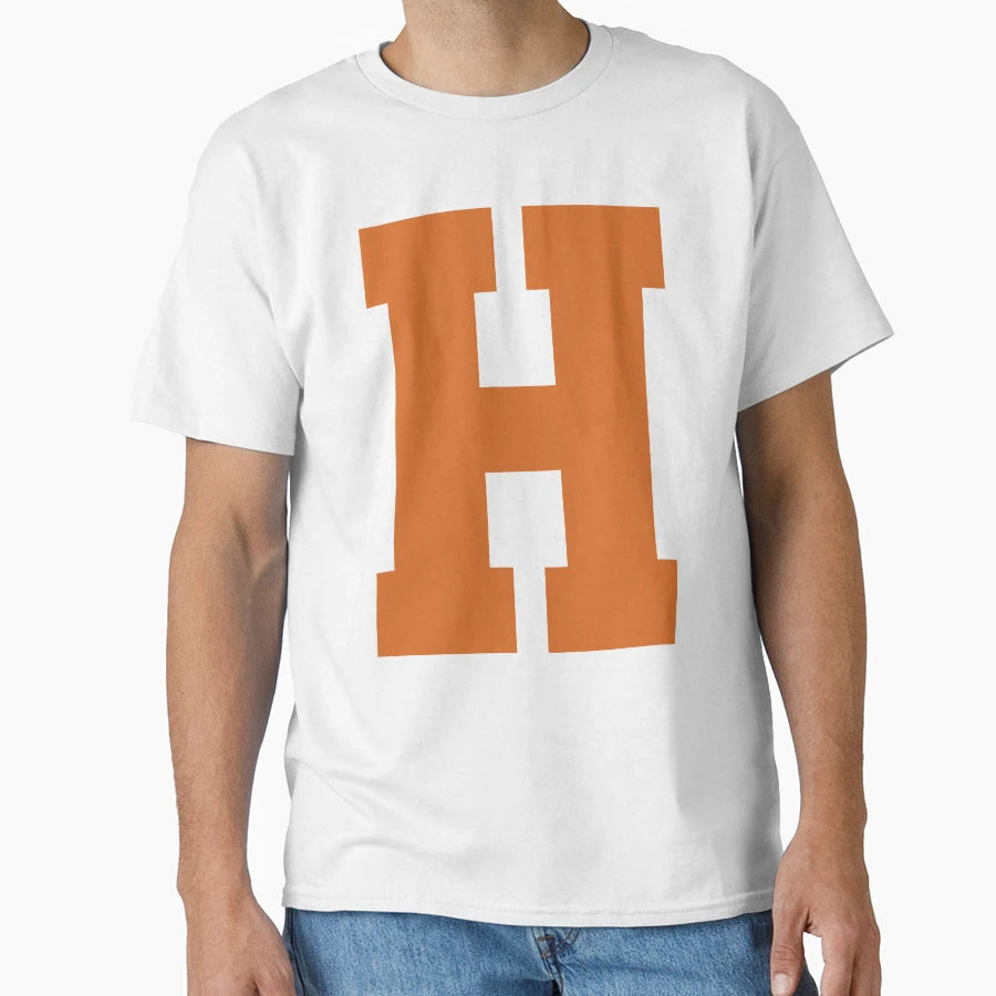 Alphabet Orange H Sports Letter H T-Shirt - Trendy Graphic for Adults - T-Shirt, Sweatshirt, Hoodie