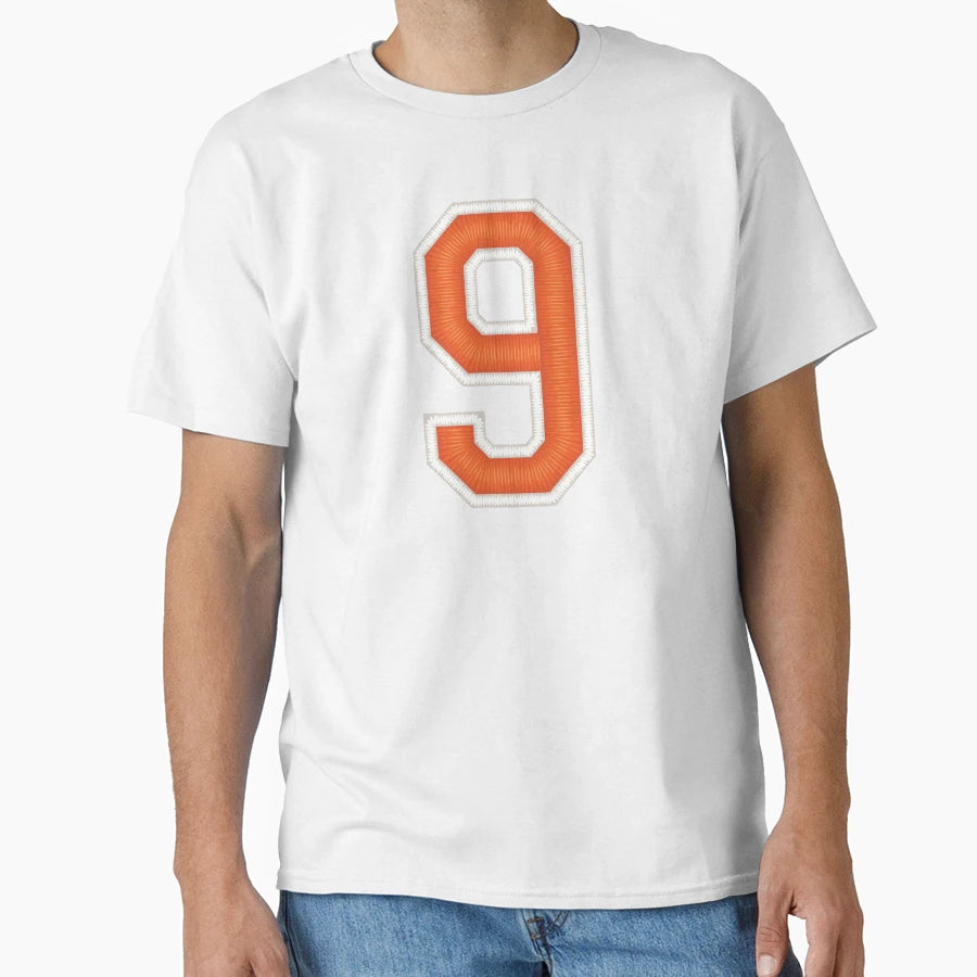 Sports Number 9 Jersey Nine Orange T-Shirt - Aesthetic Graphic for Adults - T-Shirt, Sweatshirt, Hoodie