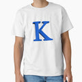 Letter K Dimensional Blue T-Shirt - Casual Everyday Wear for Adults - T-Shirt, Sweatshirt, Hoodie