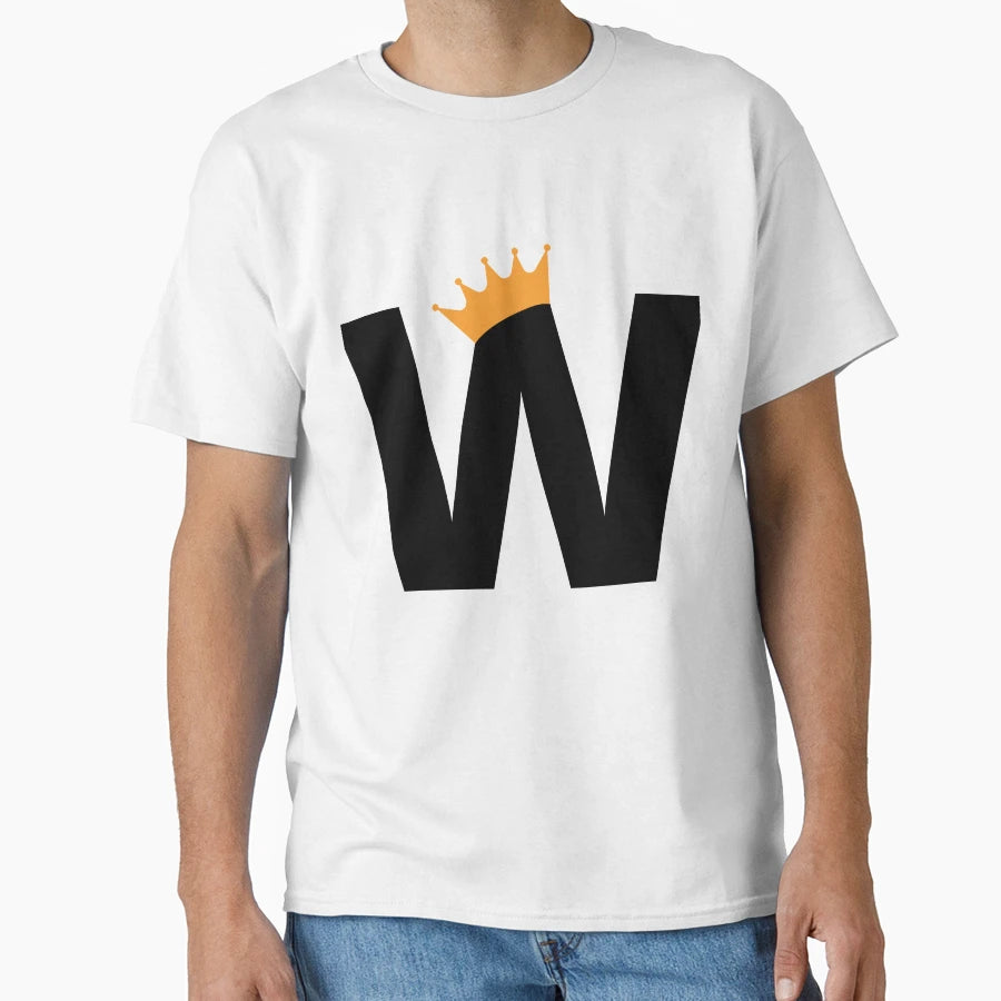 Crowned Monogram Letter W T-Shirt - Minimalist Print for Adults - T-Shirt, Sweatshirt, Hoodie