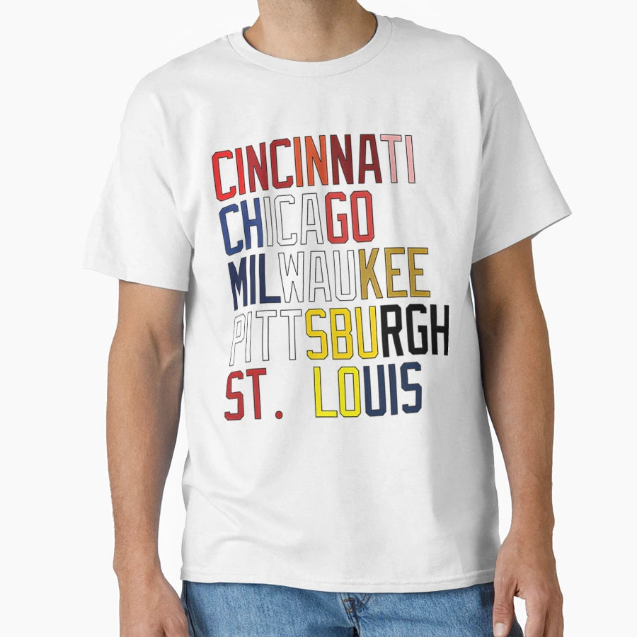 Nl Central Teams Locations And Colors T-Shirt - Graphic Print Men Women - T-Shirt, Sweatshirt, Hoodie