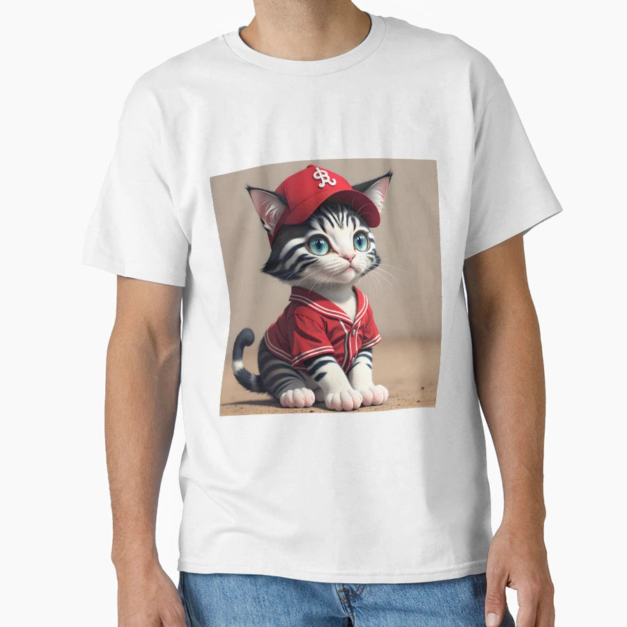 Baseball Cat T-Shirt - Graphic Print Unisex - T-Shirt, Sweatshirt, Hoodie
