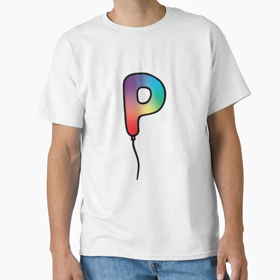 Initial Monogram Balloon Letter P T-Shirt - Novelty Apparel Unisex - T-Shirt, Sweatshirt, Hoodie