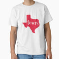 Red Texas Tx State T-Shirt - Custom Art Print Men Women - T-Shirt, Sweatshirt, Hoodie
