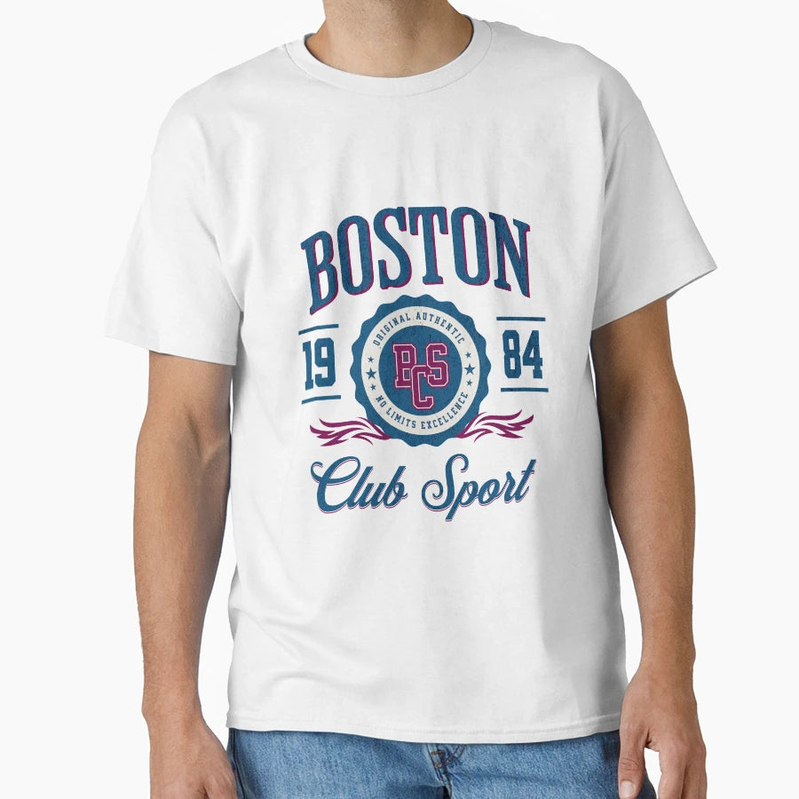 Boston Club Sport 1984 Distressed T-Shirt - Unique Graphic for Adults - T-Shirt, Sweatshirt, Hoodie