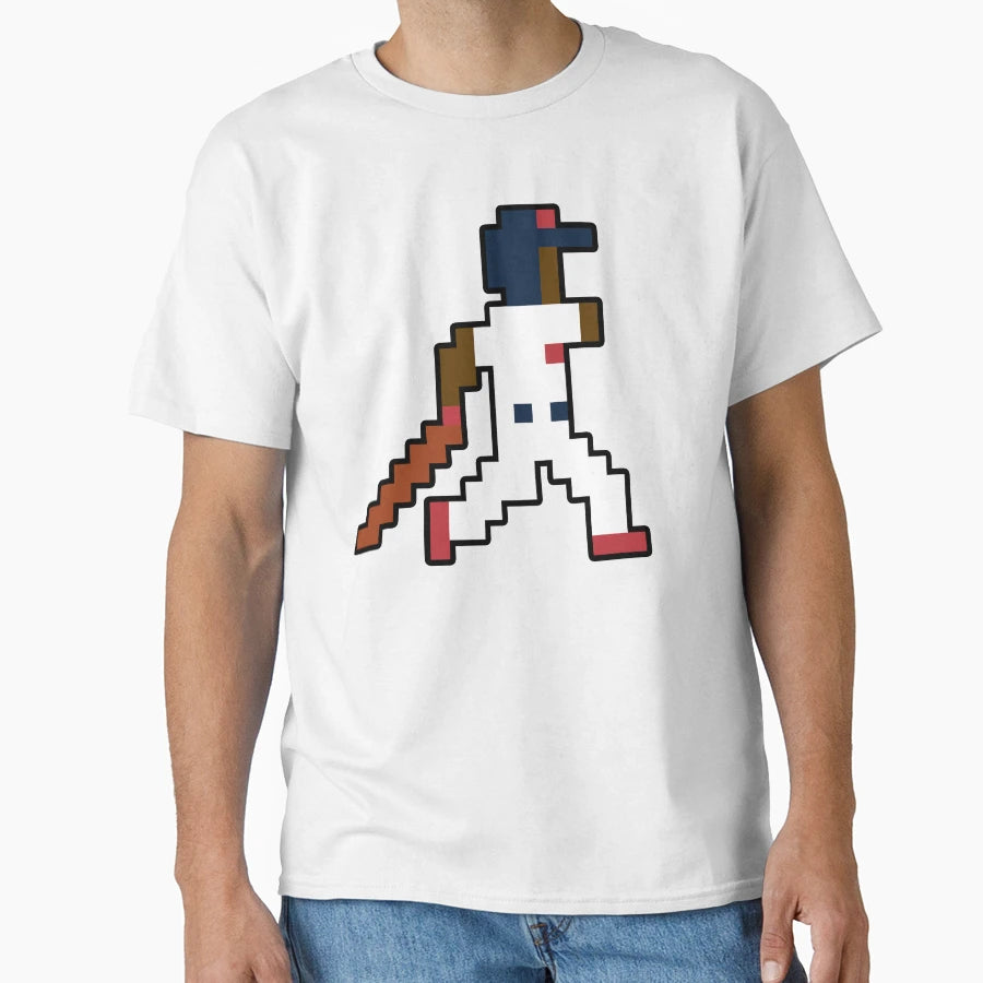 8 Bit Boston Pixel Baseball Player T-Shirt - Fun Novelty Design Unisex - T-Shirt, Sweatshirt, Hoodie