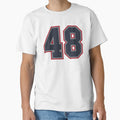 48 Navy Grey Red Sports Number Fourty T-Shirt - Streetwear Style Unisex - T-Shirt, Sweatshirt, Hoodie