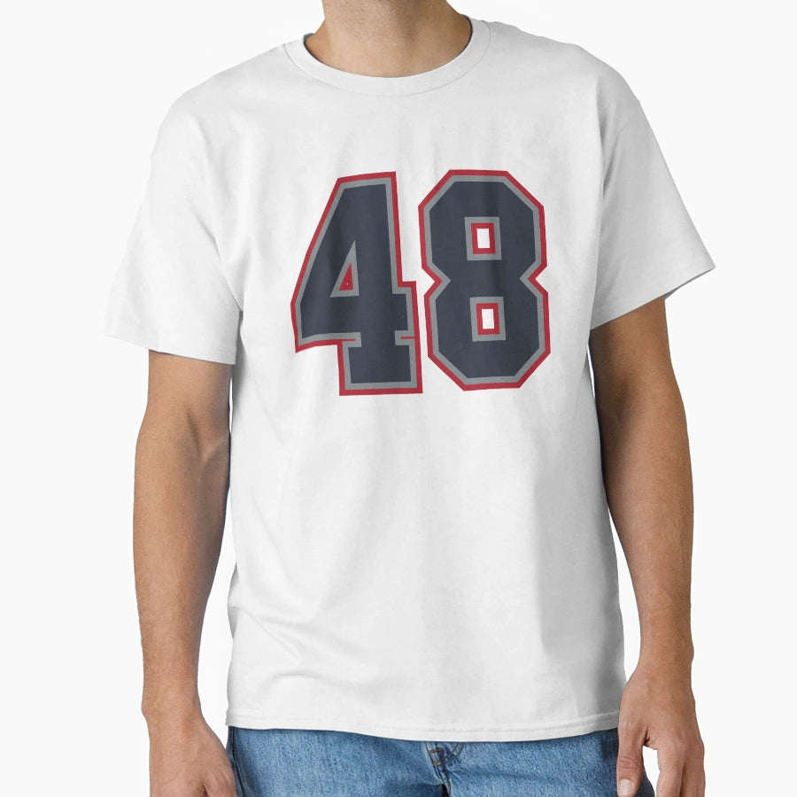 48 Navy Grey Red Sports Number Fourty T-Shirt - Streetwear Style Unisex - T-Shirt, Sweatshirt, Hoodie