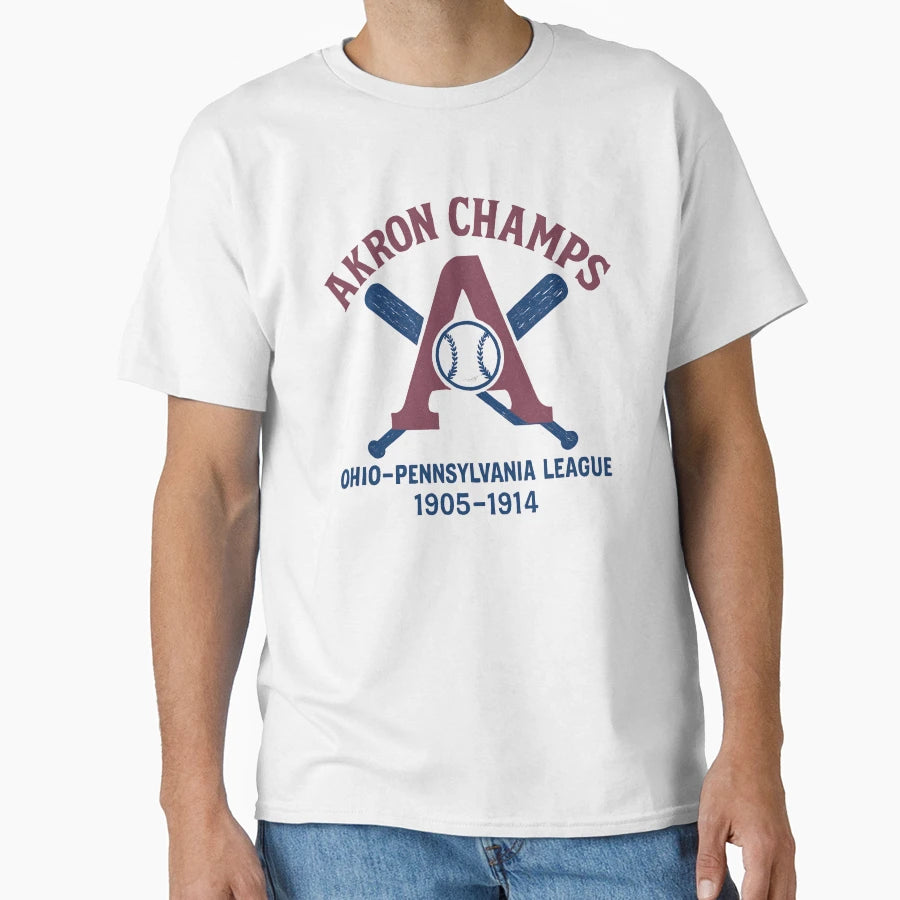 Akron Champs Minor League Baseball T-Shirt - Custom Art Print for Adults - T-Shirt, Sweatshirt, Hoodie