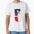 Number 5 Texas Flag T-Shirt - Aesthetic Graphic for Adults - T-Shirt, Sweatshirt, Hoodie