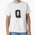 Bold Grooveline Letter Q Varsity Outline T-Shirt - Unique Graphic Unisex - T-Shirt, Sweatshirt, Hoodie