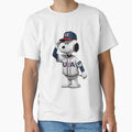 Snoopy Usa Baseball Hero T-Shirt - Novelty Apparel for Adults - T-Shirt, Sweatshirt, Hoodie