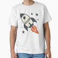 Houston Rocket Minimalist Space T-Shirt - Aesthetic Graphic for Adults - T-Shirt, Sweatshirt, Hoodie