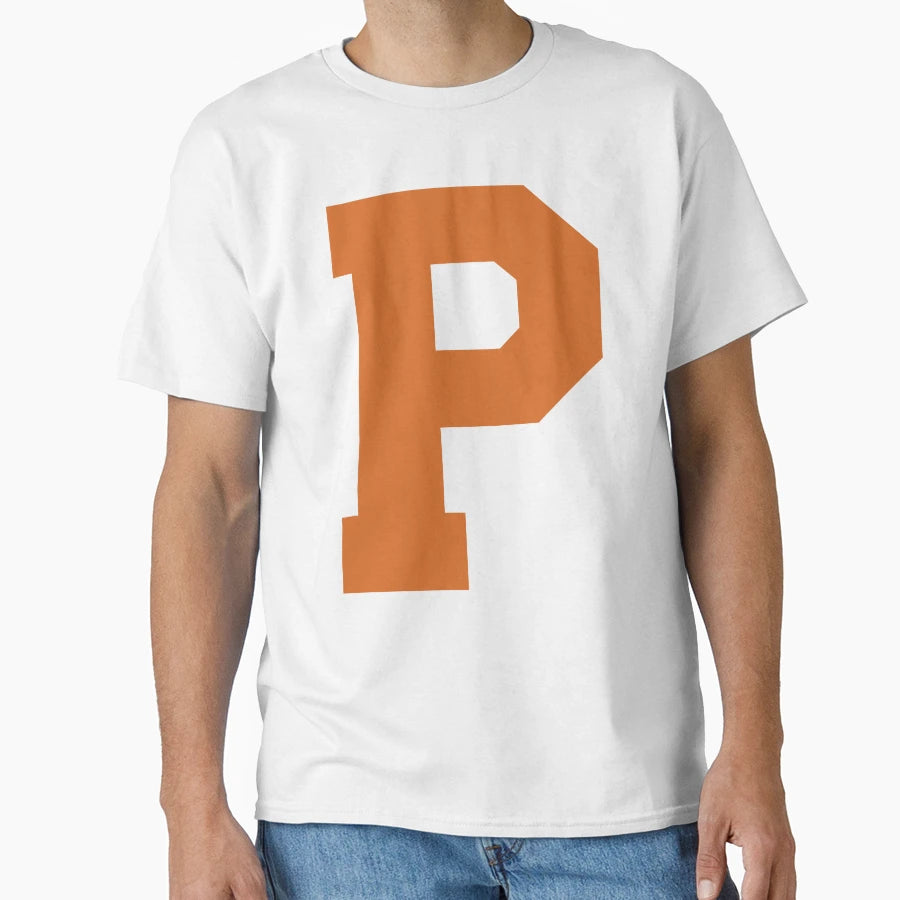 Alphabet Orange P Sports Letter P T-Shirt - Minimalist Print Men Women - T-Shirt, Sweatshirt, Hoodie