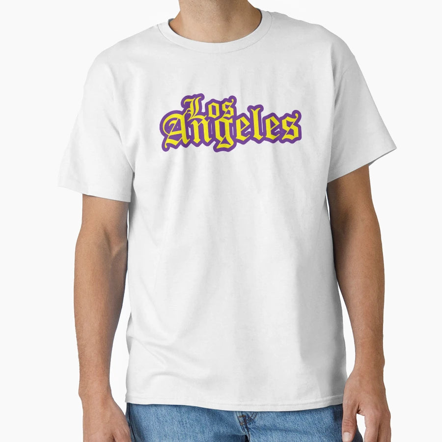 Los Angeles Old English Purple Gold T-Shirt - Trendy Graphic for Adults - T-Shirt, Sweatshirt, Hoodie