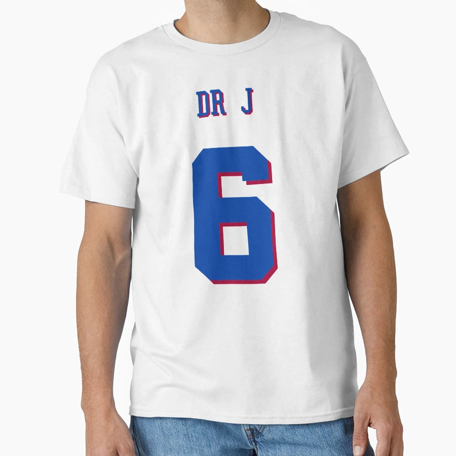 Julius Erving Dr J Jersey No 6 T-Shirt - Fun Novelty Design Unisex - T-Shirt, Sweatshirt, Hoodie