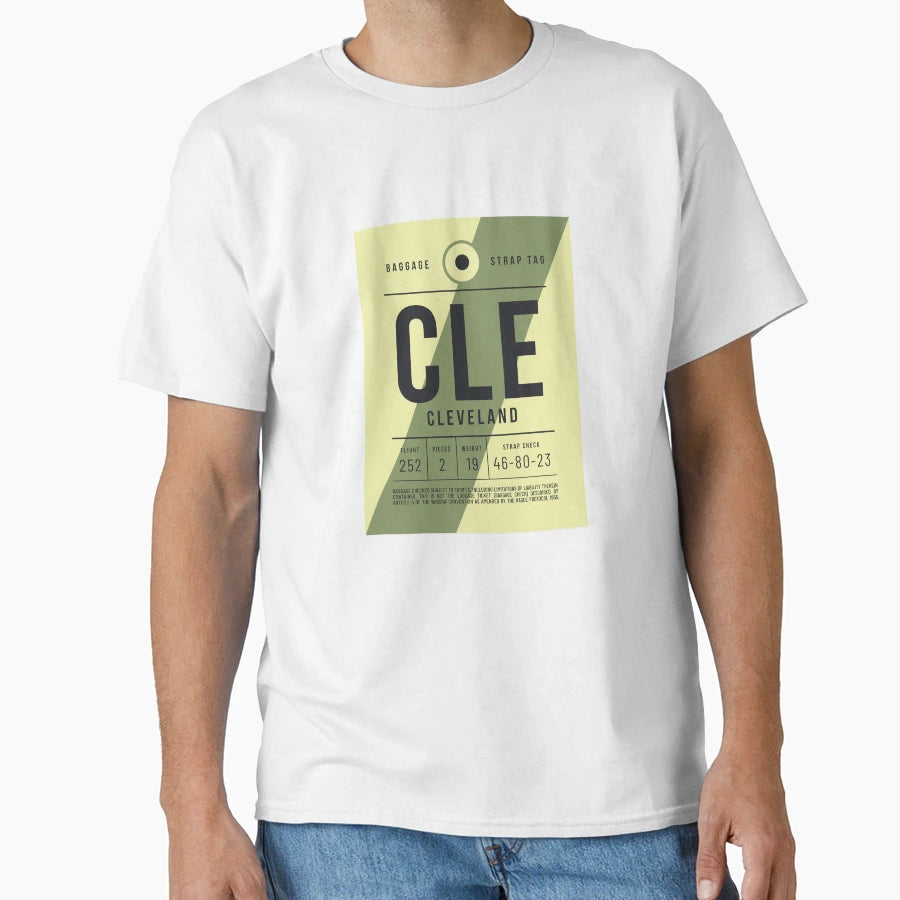 Luggage Tag E Cle Cleveland Usa T-Shirt - Fun Novelty Design Men Women - T-Shirt, Sweatshirt, Hoodie