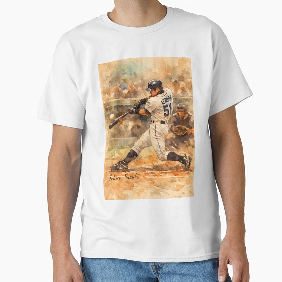 Ichiro Suzuki T-Shirt - Custom Art Print Unisex - T-Shirt, Sweatshirt, Hoodie
