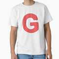 Letter G Red T-Shirt - Minimalist Print Unisex - T-Shirt, Sweatshirt, Hoodie