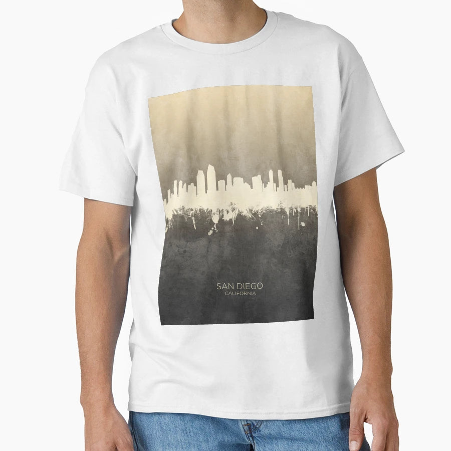 San Diego California Skyline T-Shirt - Aesthetic Graphic for Adults - T-Shirt, Sweatshirt, Hoodie