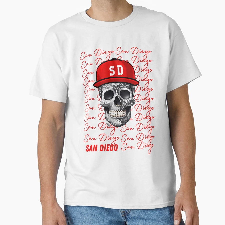 Sugar Skull San Diego T-Shirt - Minimalist Print Men Women - T-Shirt, Sweatshirt, Hoodie