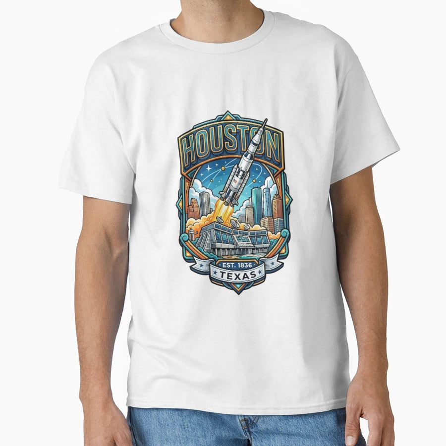Houston Texas T-Shirt - Custom Art Print Unisex - T-Shirt, Sweatshirt, Hoodie