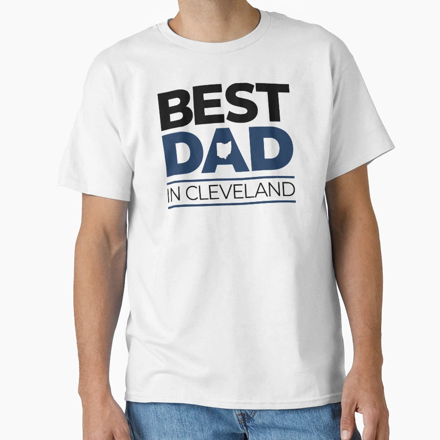 Best Dad Cleveland T-Shirt - Minimalist Print Men Women - T-Shirt, Sweatshirt, Hoodie