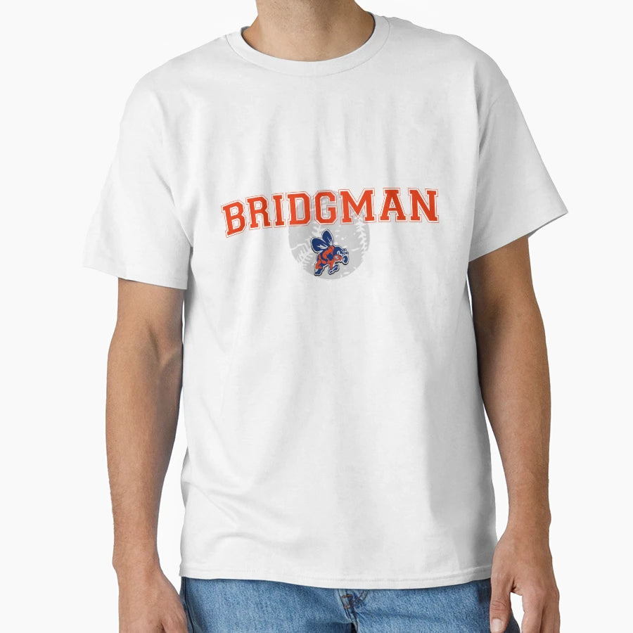 Orange Bridgman Bees Baseball T-Shirt - Minimalist Print Unisex - T-Shirt, Sweatshirt, Hoodie