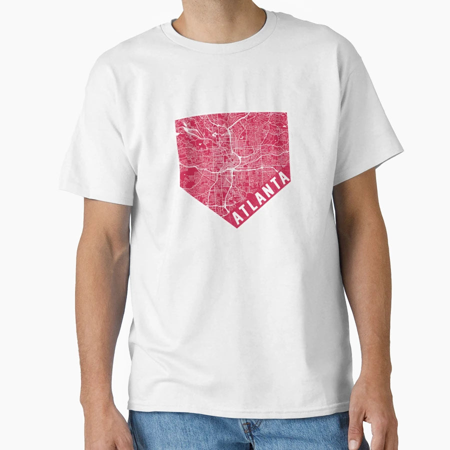Atlanta Map Baseball Home Plate T-Shirt - Fun Novelty Design for Adults - T-Shirt, Sweatshirt, Hoodie