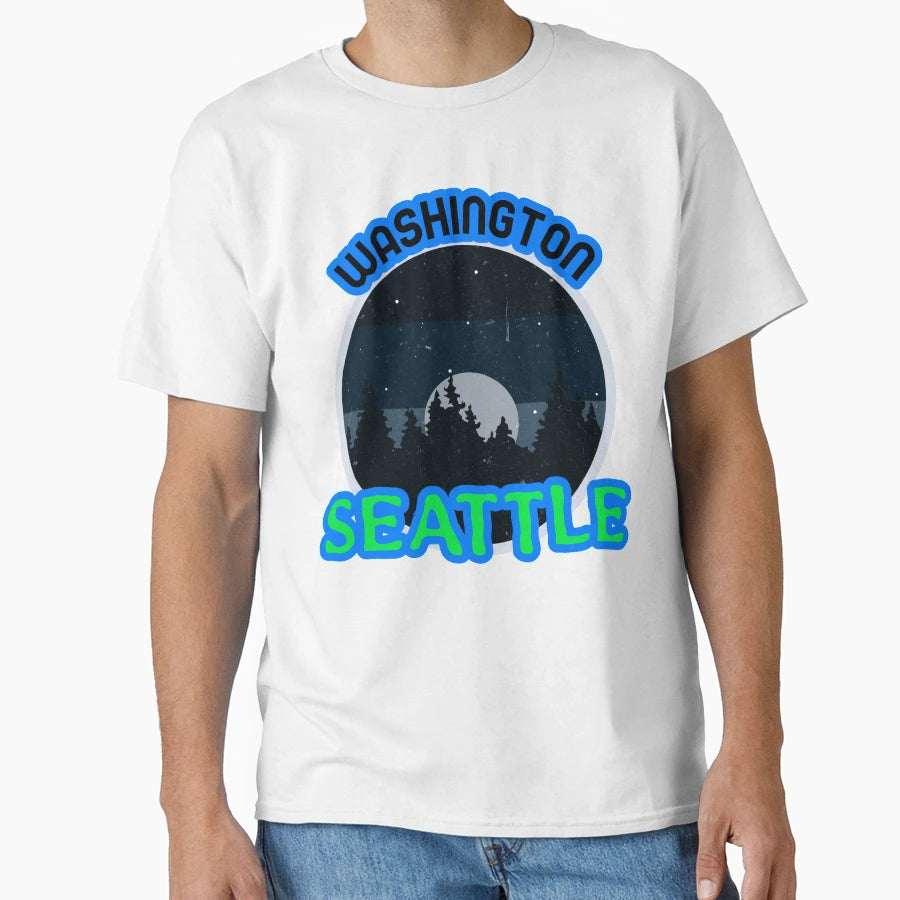 Seattle Washington Outdoors T-Shirt - Minimalist Print Unisex - T-Shirt, Sweatshirt, Hoodie