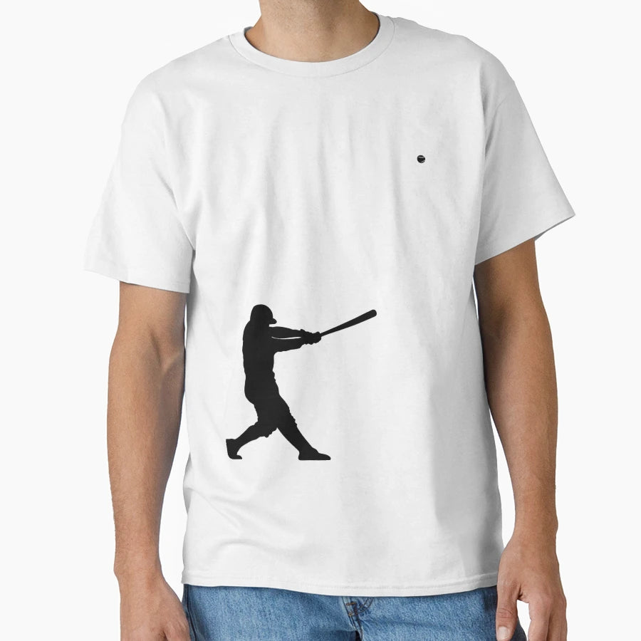 Home Run Hitter Silhouette Minimalist T-Shirt - Graphic Print Unisex - T-Shirt, Sweatshirt, Hoodie