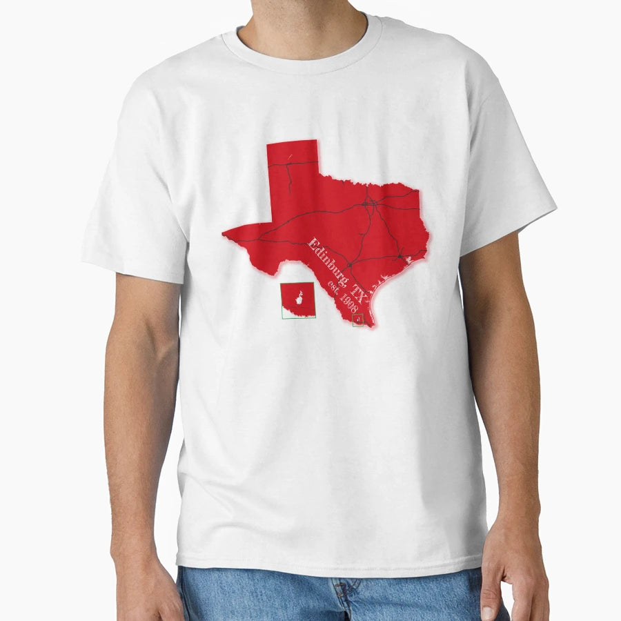 Edinburg Tx Red T-Shirt - Aesthetic Graphic Unisex - T-Shirt, Sweatshirt, Hoodie