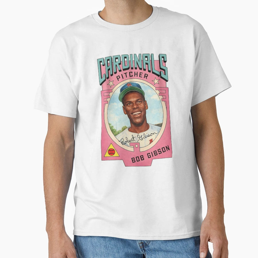 Bob Gibson Cardinals Pitcher Baseball Card T-Shirt - Trendy Graphic Unisex - T-Shirt, Sweatshirt, Hoodie