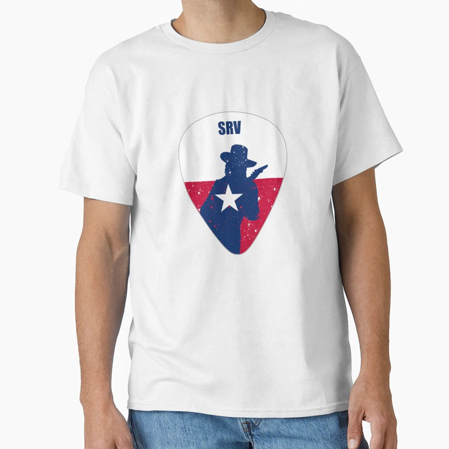 Guitarist Pick Blues Vaughan 70S T-Shirt - Custom Art Print Men Women - T-Shirt, Sweatshirt, Hoodie