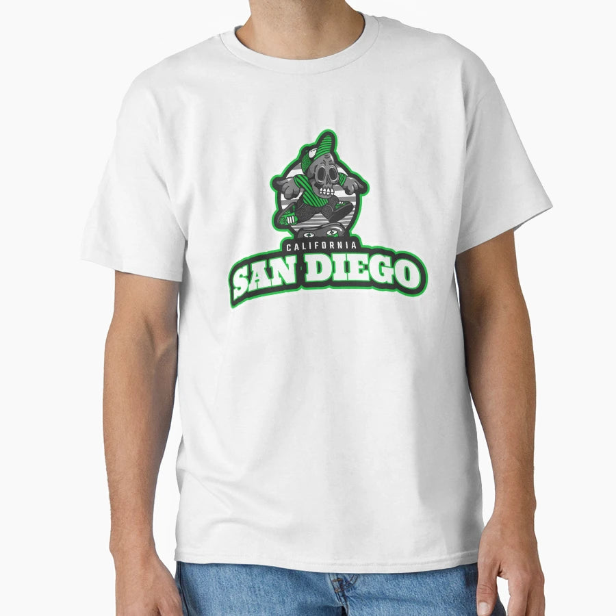 San Diego California Skeleton Skater T-Shirt - Trendy Graphic Men Women - T-Shirt, Sweatshirt, Hoodie