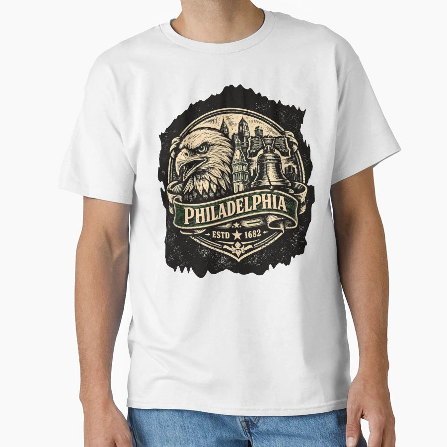 Philadelphia City Emblem T-Shirt - Unique Graphic for Adults - T-Shirt, Sweatshirt, Hoodie