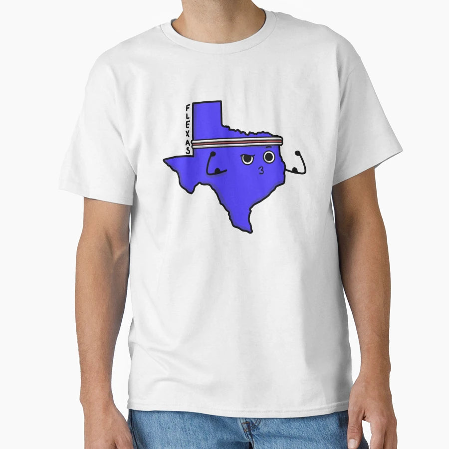 Flexas Blue T-Shirt - Minimalist Print for Adults - T-Shirt, Sweatshirt, Hoodie